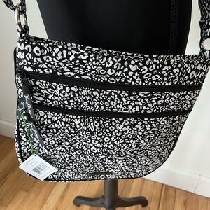 NWT Vera Bradley Black and White Camocat Crossbody Bag